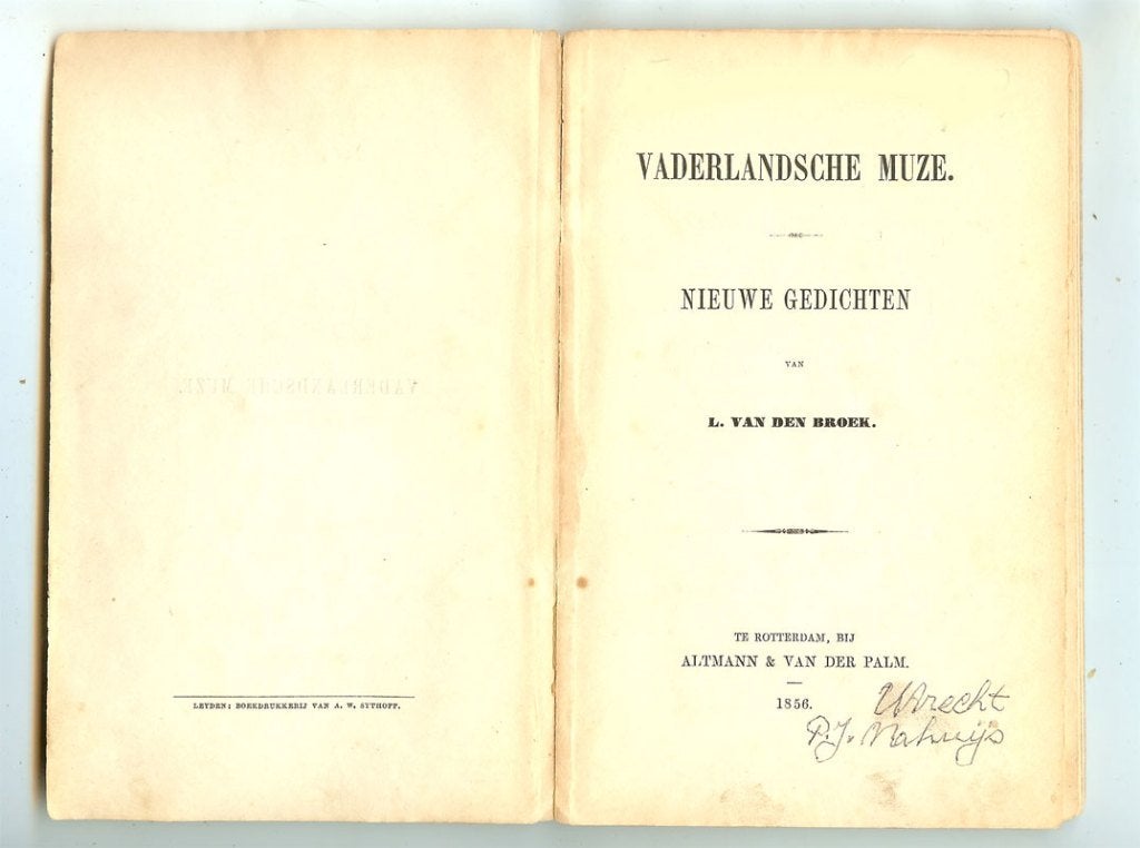 VADERLANDSCHE MUZE Nieuwe gedichten van L. VAN DEN, Ophalen of Verzenden