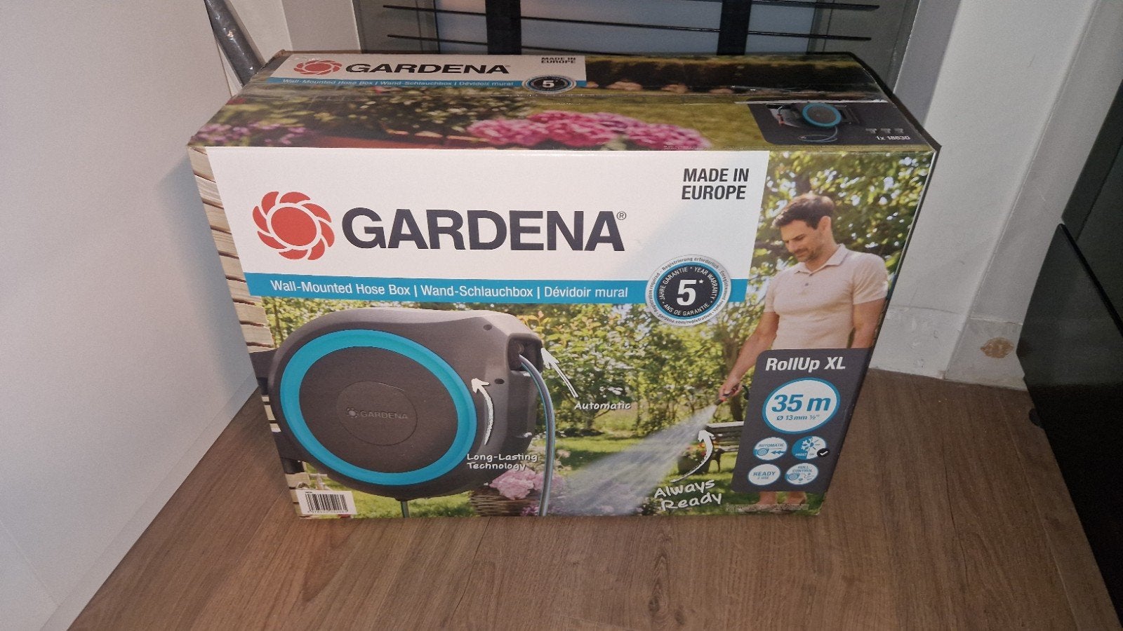 Gardena Wandslanghaspel RollUp XL 35m - Zo goed als nieuw, Verzenden, Zo goed als nieuw, Tuinslanghaspel
