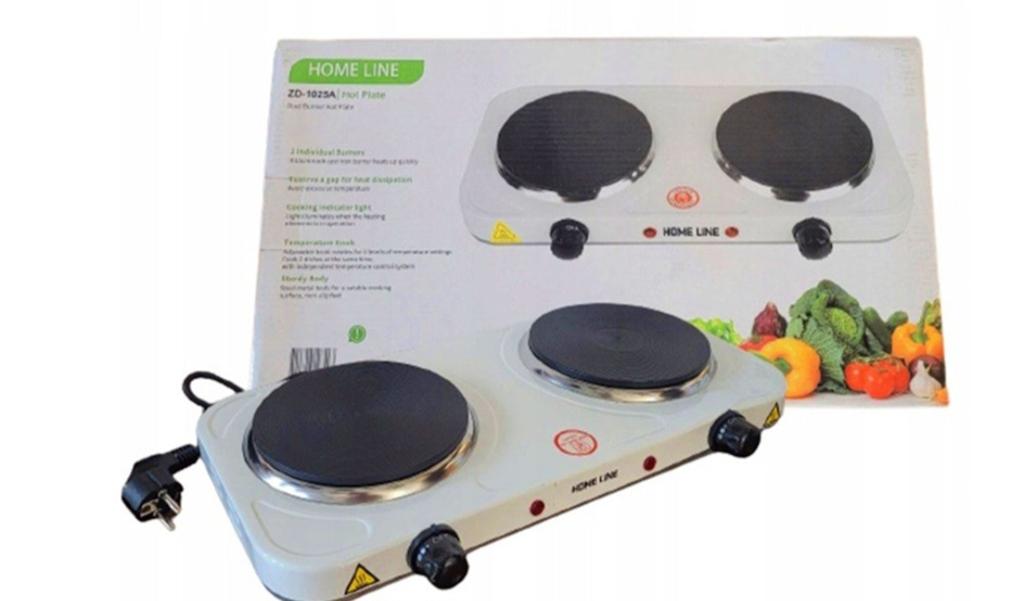 Home Line Elektrische Kookplaat – 2 Pits  2000W, Witgoed en Apparatuur, Kookplaten, Nieuw, 3 kookzones of minder, Ophalen of Verzenden