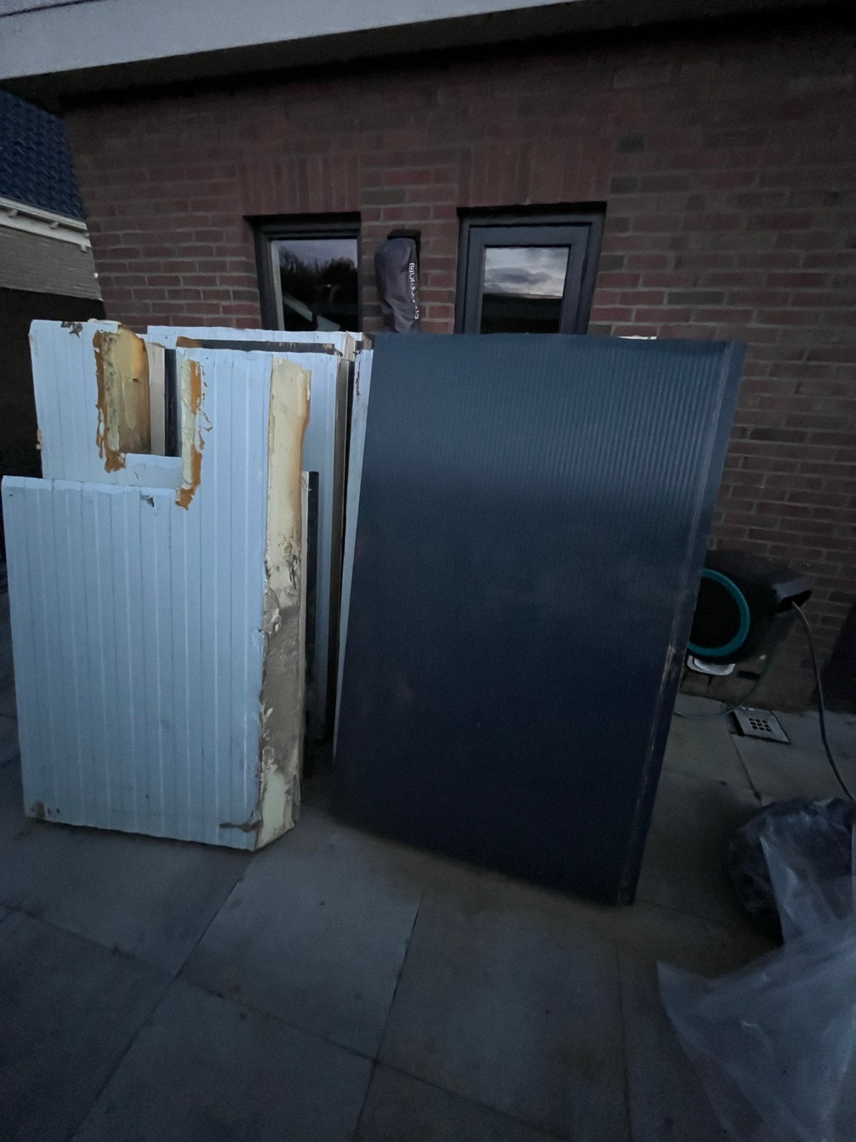 Sandwichpanelen 160 cm lang, 15 cm dik (11 stuks + rest), Ophalen of Verzenden, Gebruikt, 100 mm of meer