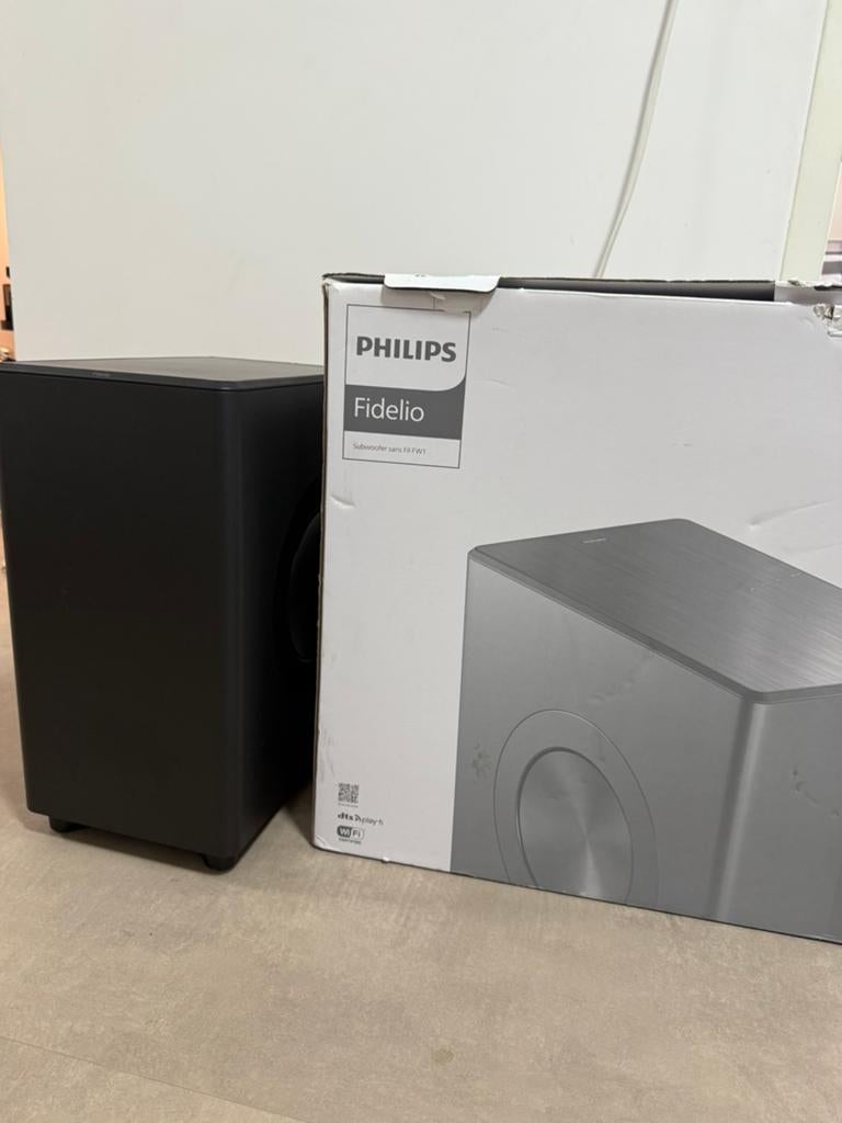 Philips Fidelio FW1 draadloze subwoofer – krachtige bass, Ophalen of Verzenden, Zo goed als nieuw