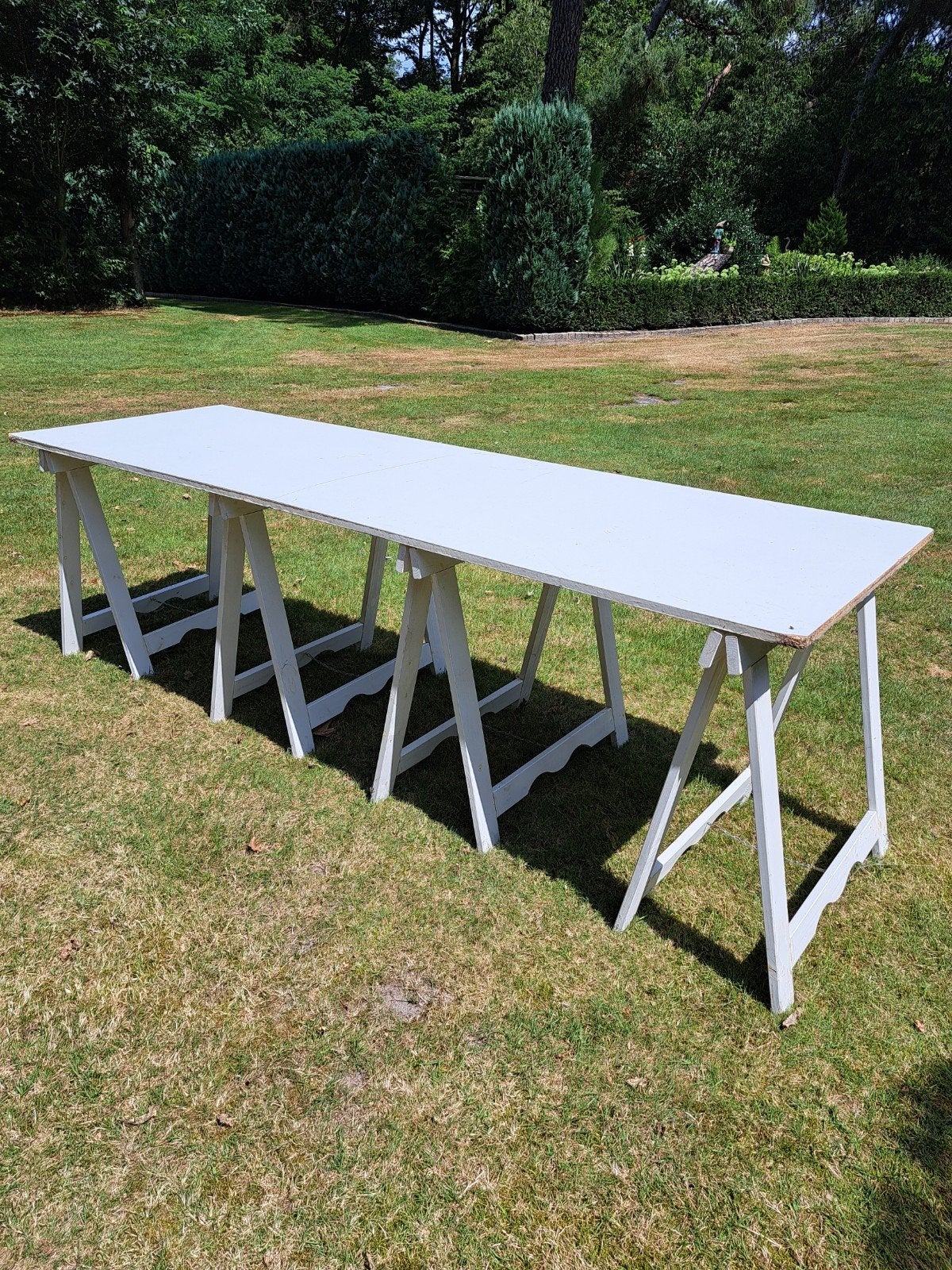 serveer tafel met schragen, Ophalen, Rechthoekig, Hout