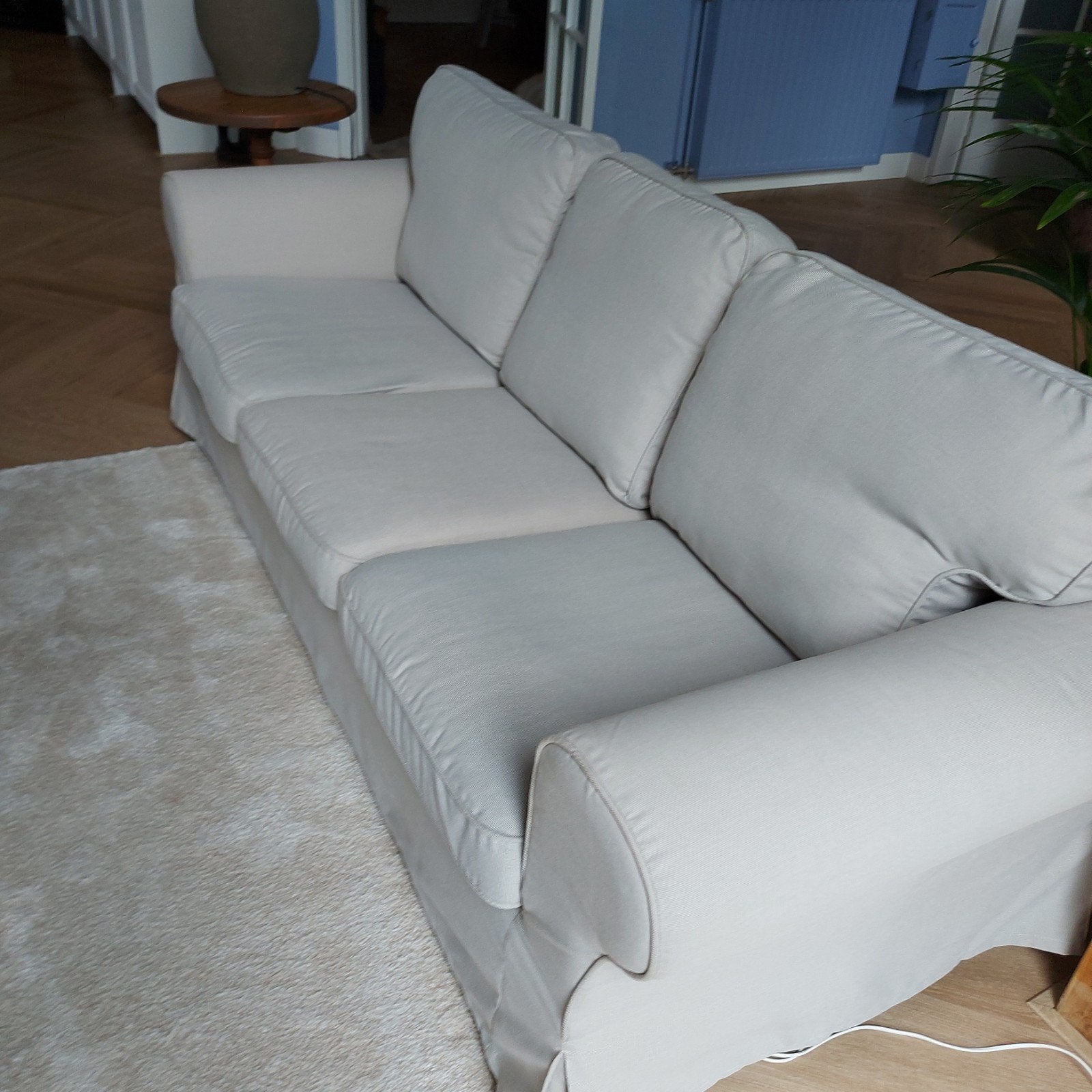 HOES voor Ikea Ektorp 3-zitsbank Totebo beige (2 stuks), Ophalen of Verzenden, Gebruikt