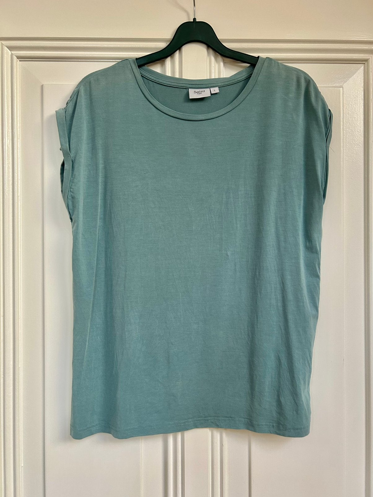 Saint Tropez petrol shirt maat L, Kleding | Dames, T-shirts, Blauw, Maat 42/44 (L), Ophalen of Verzenden, Zo goed als nieuw