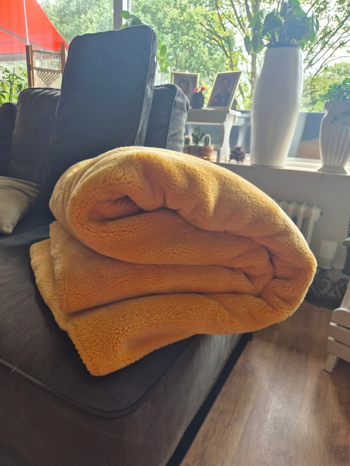 optidee optipluche soft deken, Geel, Fleecedeken, Nieuw, Overige materialen