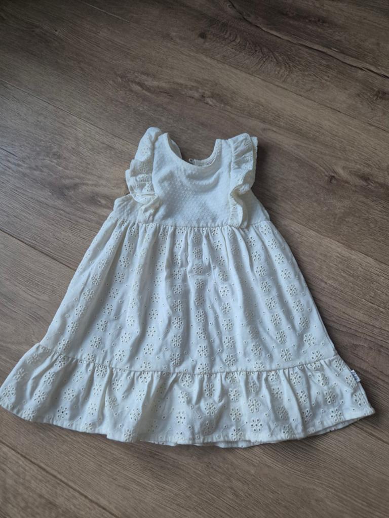 Bakkaboe broderie jurkje maat 92 off white, Kinderen en Baby's, Kinderkleding | Maat 92, Meisje, Ophalen of Verzenden, Zo goed als nieuw