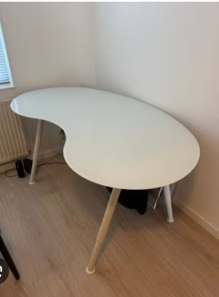 Glazen Ikea bureau wit, Huis en Inrichting, Bureaus, Ophalen, Overige typen, Gebruikt, IKEA