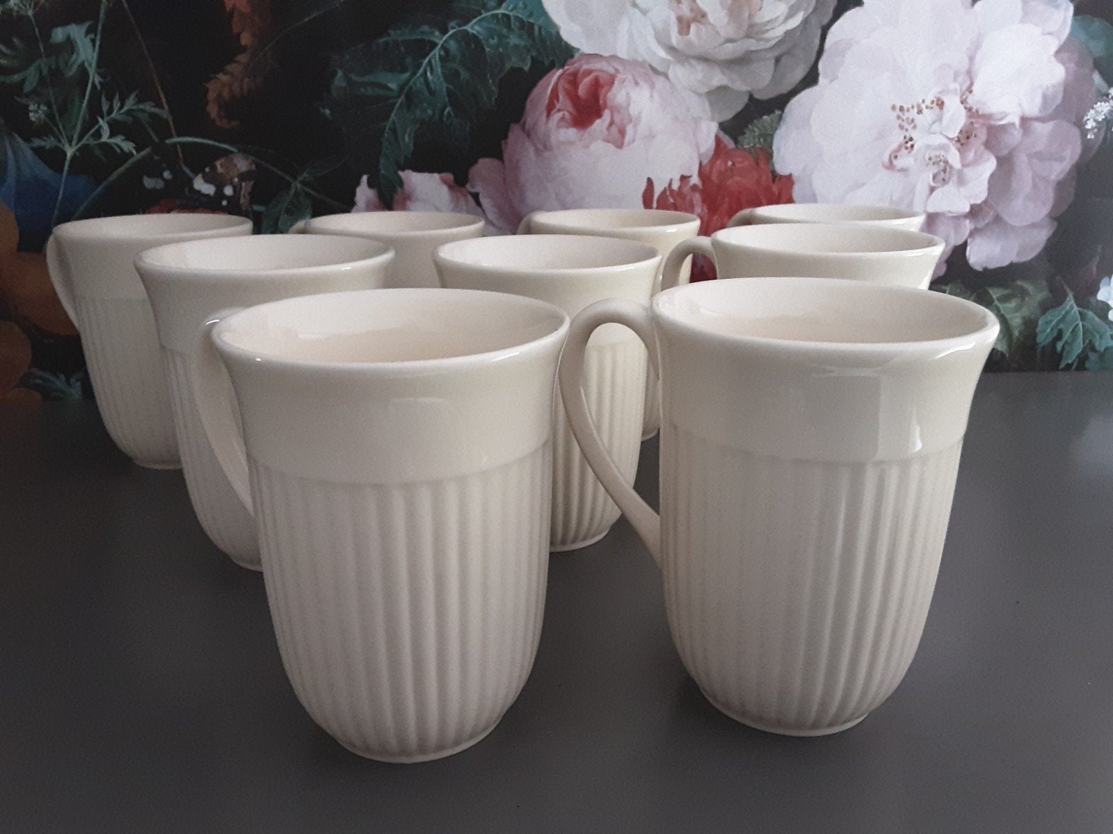 Wedgwood Edme hoge bekers 11cm in Nieuwstaat, Ophalen, Zo goed als nieuw, Aardewerk, Kop(pen) en/of Schotel(s)