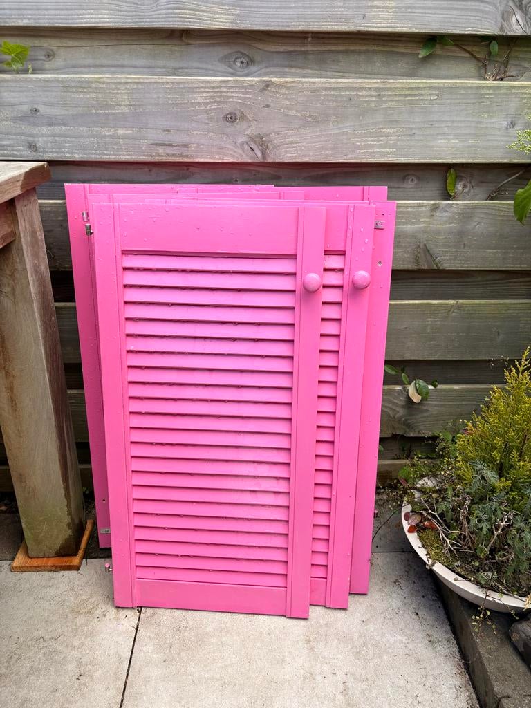 houten louvredeuren / luiken (6 stuks), Ophalen, Gebruikt, Minder dan 80 cm, Binnendeur