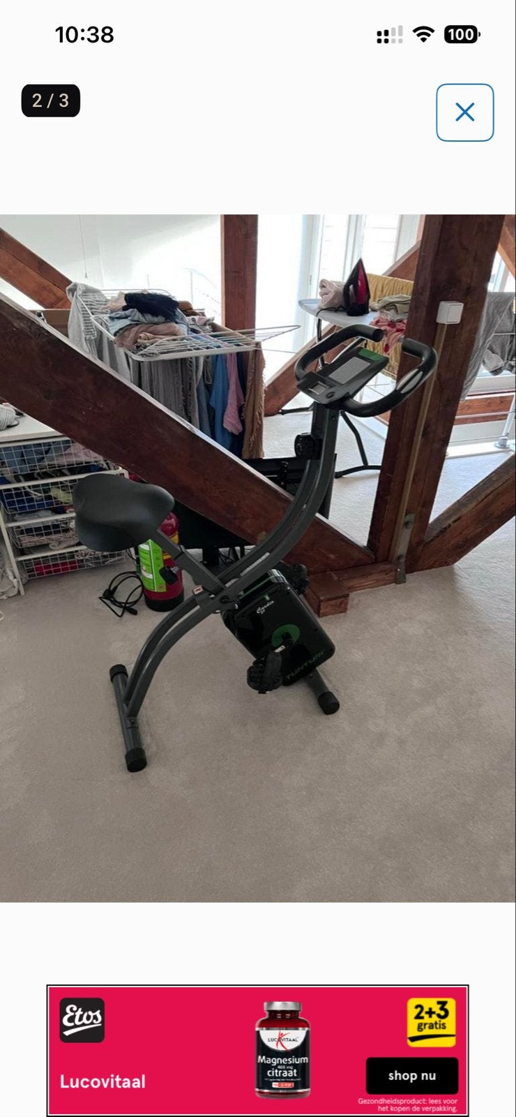 Opvouwbare hometrainer - Ideaal voor thuisgebruik, Sport en Fitness, Gebruikt, Ophalen of Verzenden, Metaal, Benen