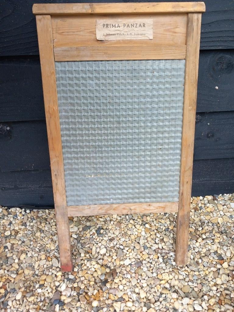 Oud Zweeds wasbord 'Prima Panzar' met origineel label, Ophalen of Verzenden