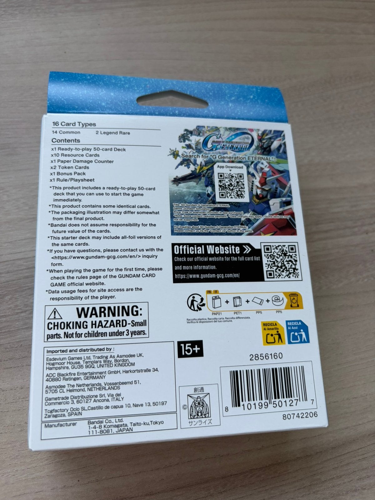 Gundam ST10 Generation Pulse Starter Deck English Bandai, Ophalen of Verzenden, Zo goed als nieuw