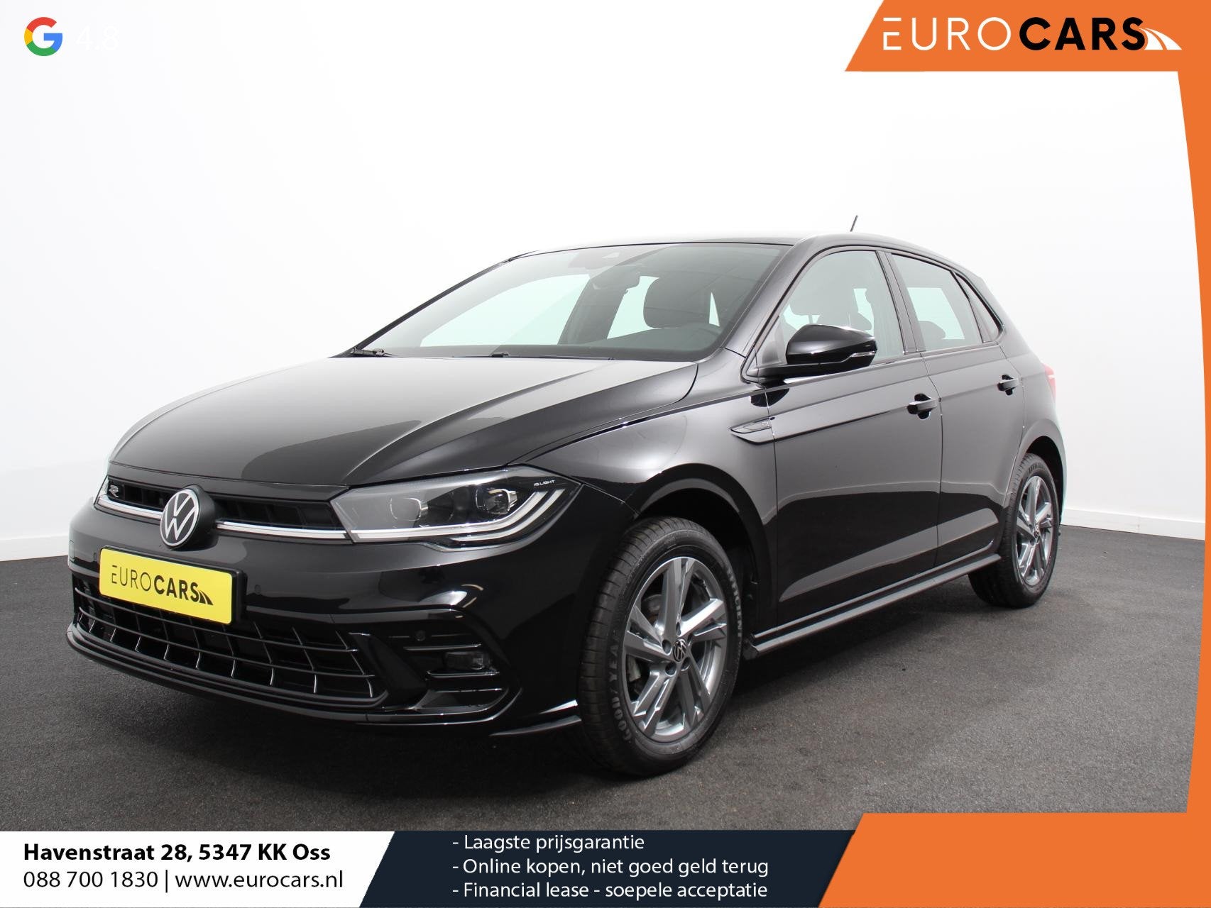 Volkswagen Polo 1.0 TSI R-Line Automaat Camera Digitale Cock, Auto's, Volkswagen, Gebruikt, 95 pk, Zwart, Bedrijf