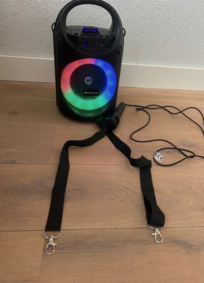 Roseland Draagbare Bluetooth Speaker met Microfoon en LED, Ophalen of Verzenden, Zo goed als nieuw, Luidspreker(s)