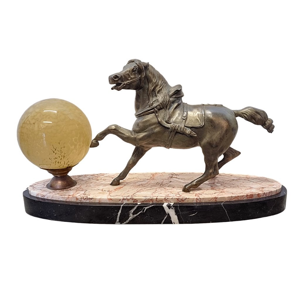 Franse Art Deco paardenlamp uit de jaren 30, Ophalen of Verzenden