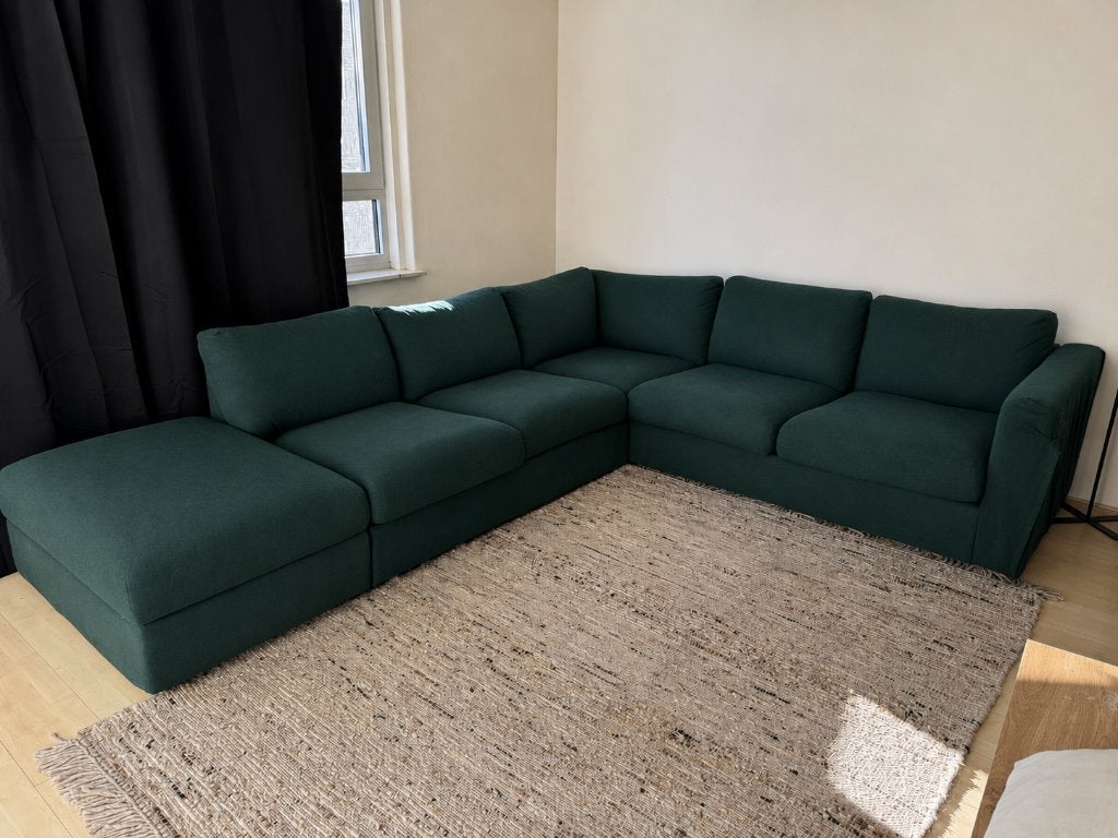IKEA VIMLE hoekbank met verplaatsbare voetenbank, Ophalen, 250 tot 300 cm, Gebruikt, Minder dan 75 cm