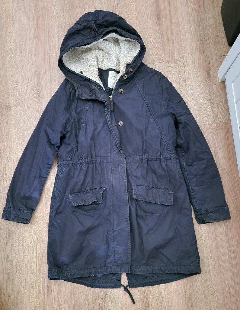 Donkerblauwe dames winterjas 2-in-1 H&M maat 46  . a, H&M, Blauw, Maat 46/48 (XL) of groter, Ophalen of Verzenden