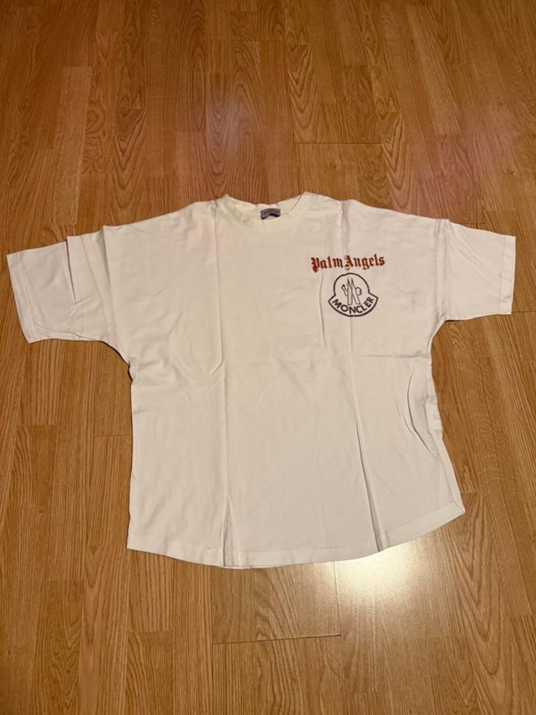 Palm Angles x Moncler tshirt, Kleding | Heren, Ophalen of Verzenden, Zo goed als nieuw, Maat 48/50 (M), Wit