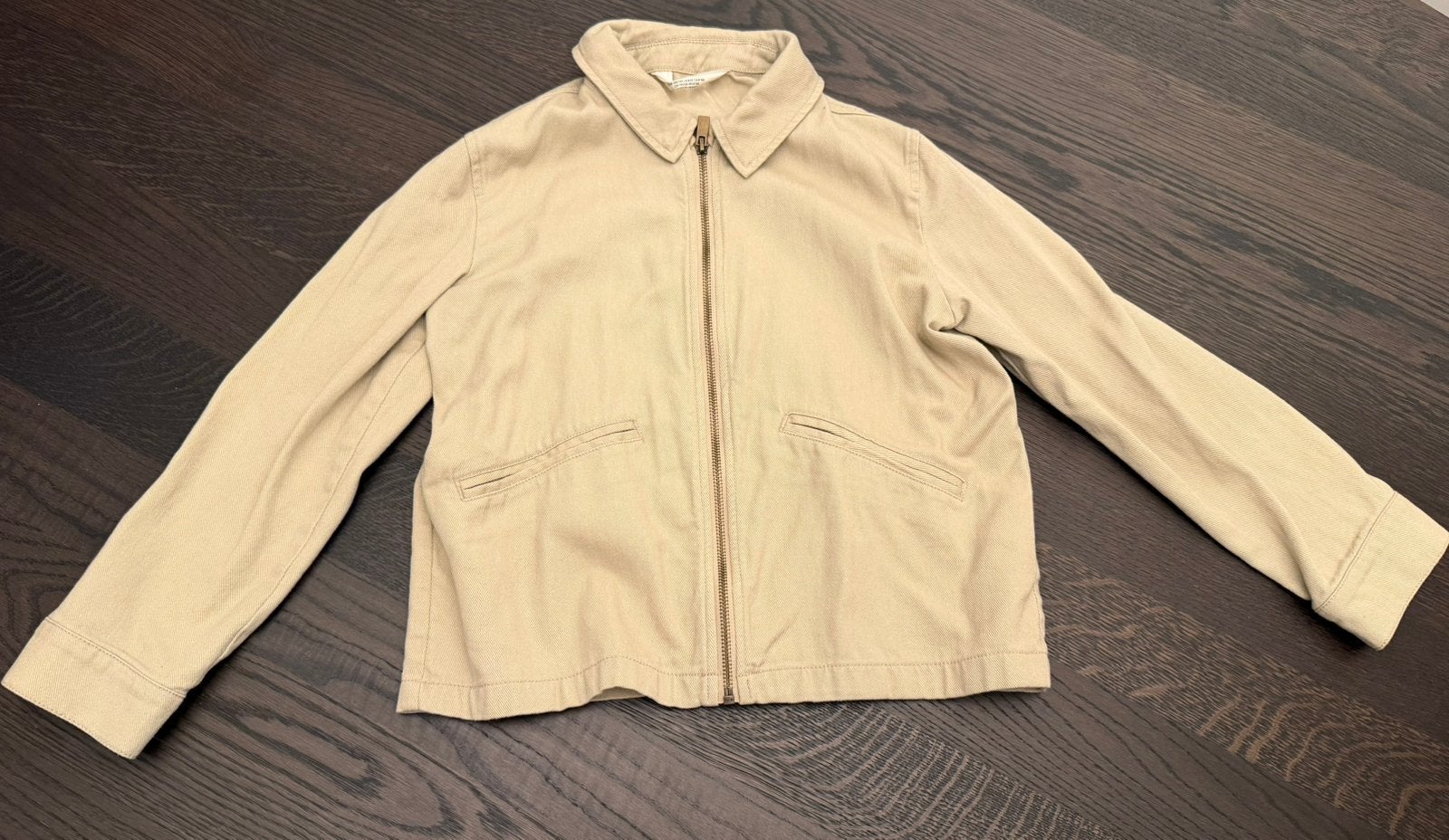 H&M beige jas maat 134/140 voor jongens, Ophalen of Verzenden, Zo goed als nieuw, Jongen, Jas