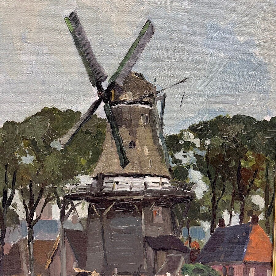 Bouke van der Sloot (1908-1995) - ‘Molen van Stiens, 1936, Ophalen of Verzenden