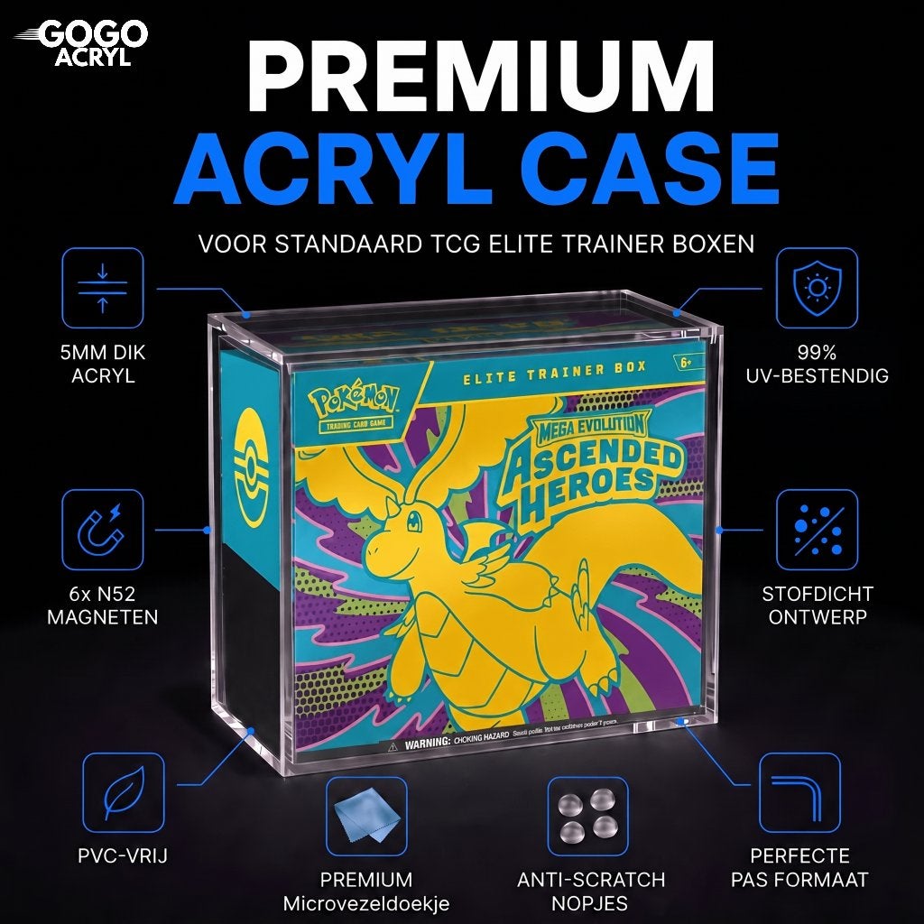 PREMIUM ACRYLIC ELITE TRAINER BOX CASE, Hobby en Vrije tijd, Verzamelkaartspellen | Pokémon, Verzenden, Nieuw, Boosterbox