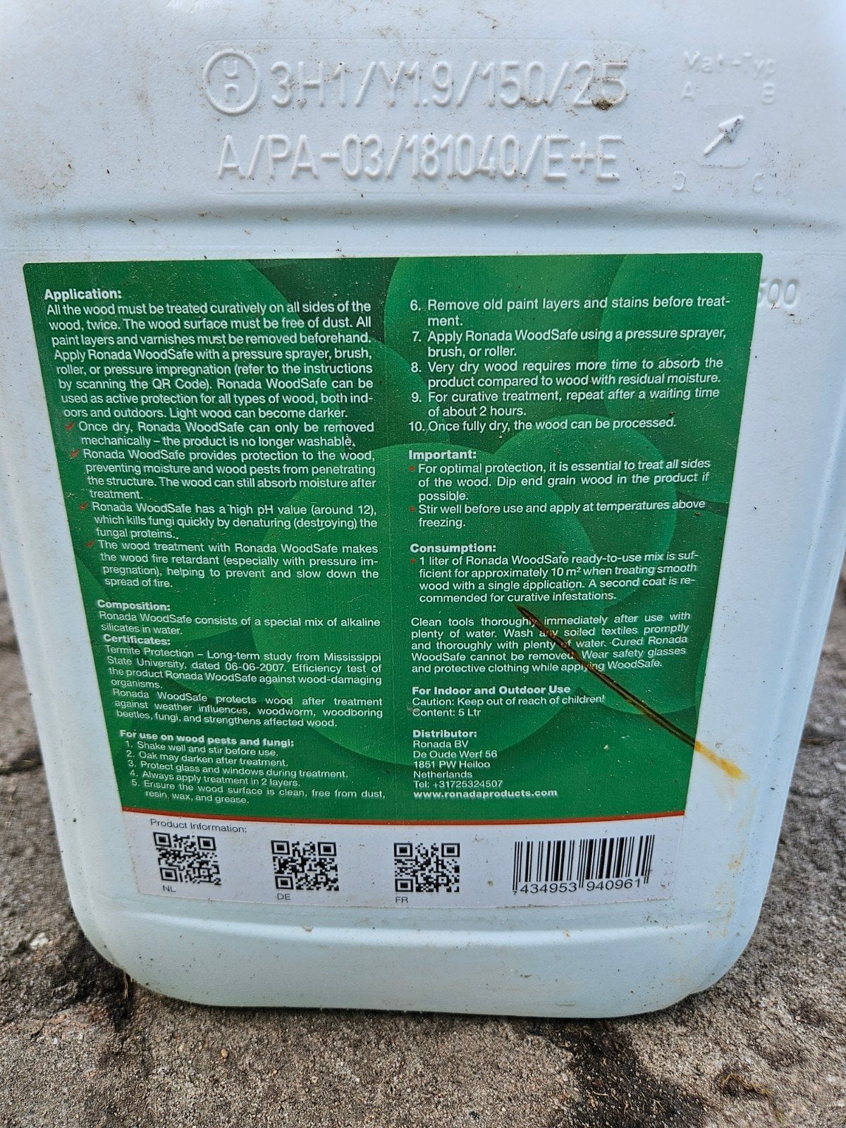 Ronada WoodSafe Houtworm- en Schimmelbestrijding 5L, Ophalen of Verzenden, Vkt, J.m.vanklinken@gmail.com, 4261KC
