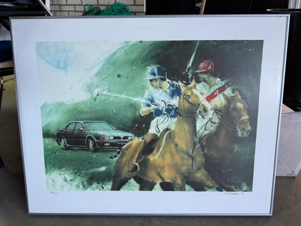 Unieke Vintage Polo Art Print (1991) Gesigneerd & Genummerd, Ophalen