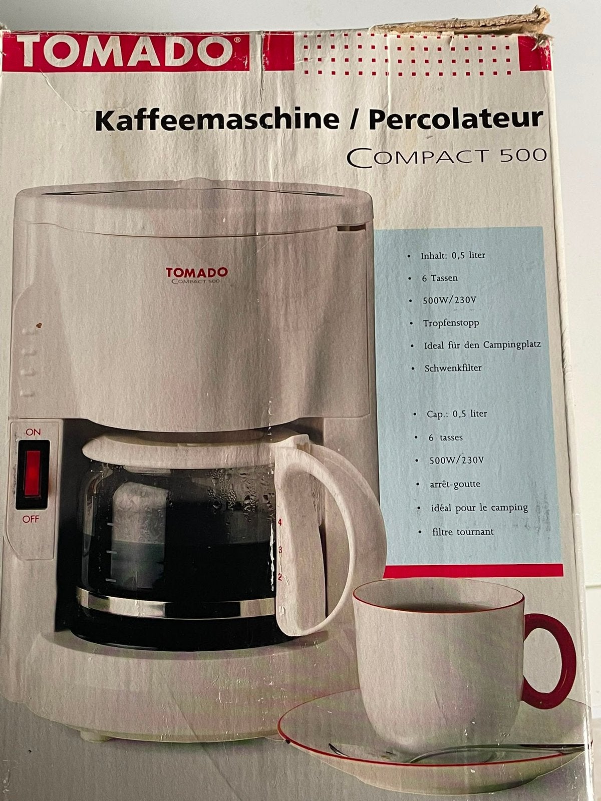 Koffieapparaat Tomado Compact 500, Caravans en Kamperen, Ophalen, Gebruikt