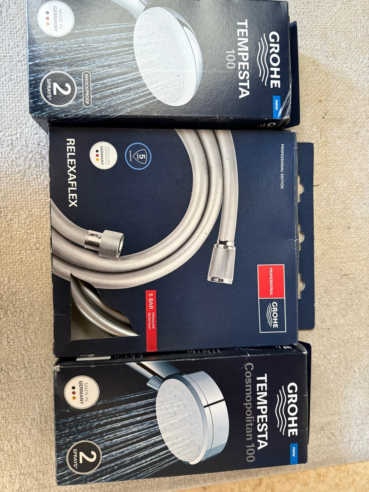 Grohe Tempesta Douchekoppen en Relexaflex Doucheslang, Ophalen of Verzenden, Nieuw, Chroom, Douche