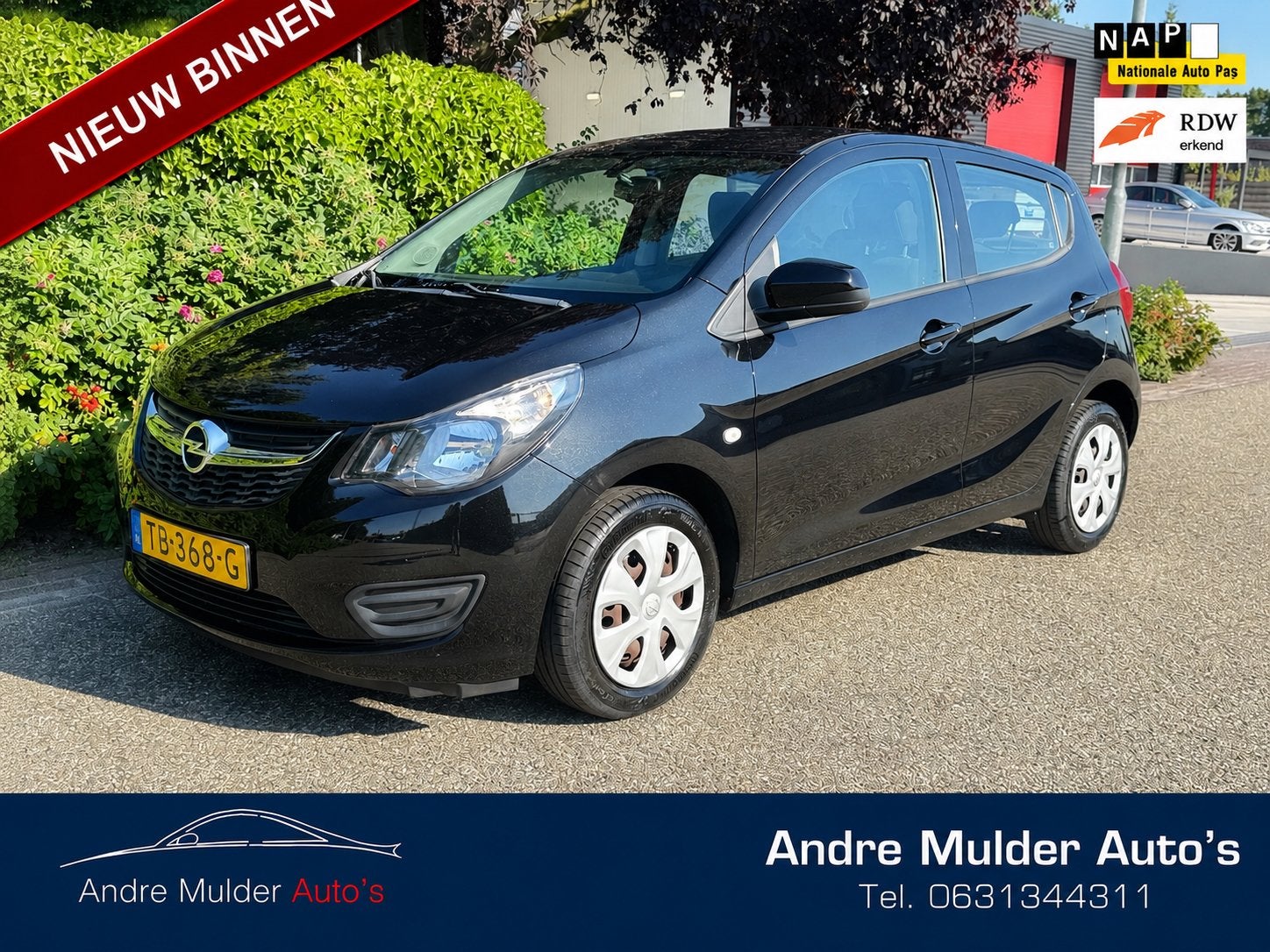 Zeer Nette Opel Karl 1.0 Ecoflex 2018 Zwart 1e eigenaar, Voorwielaandrijving, 839 kg, Stof, 74 pk
