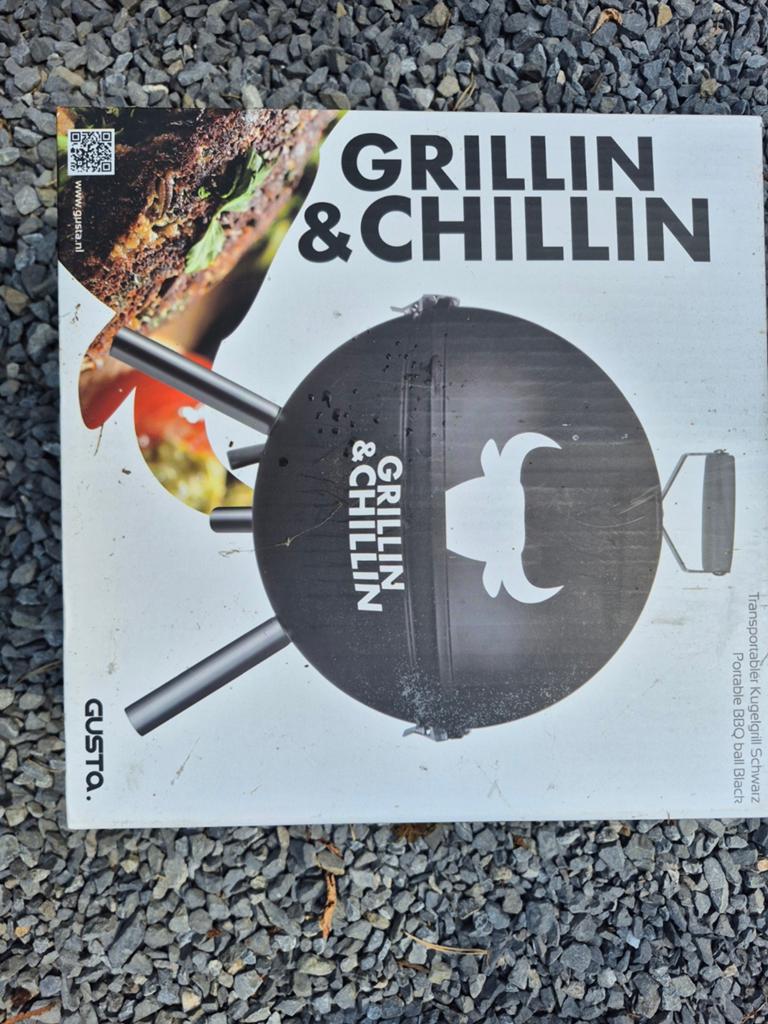 Gusto Grillin & Chillin Draagbare BBQ Zwart, Ophalen, Nieuw, Gusto