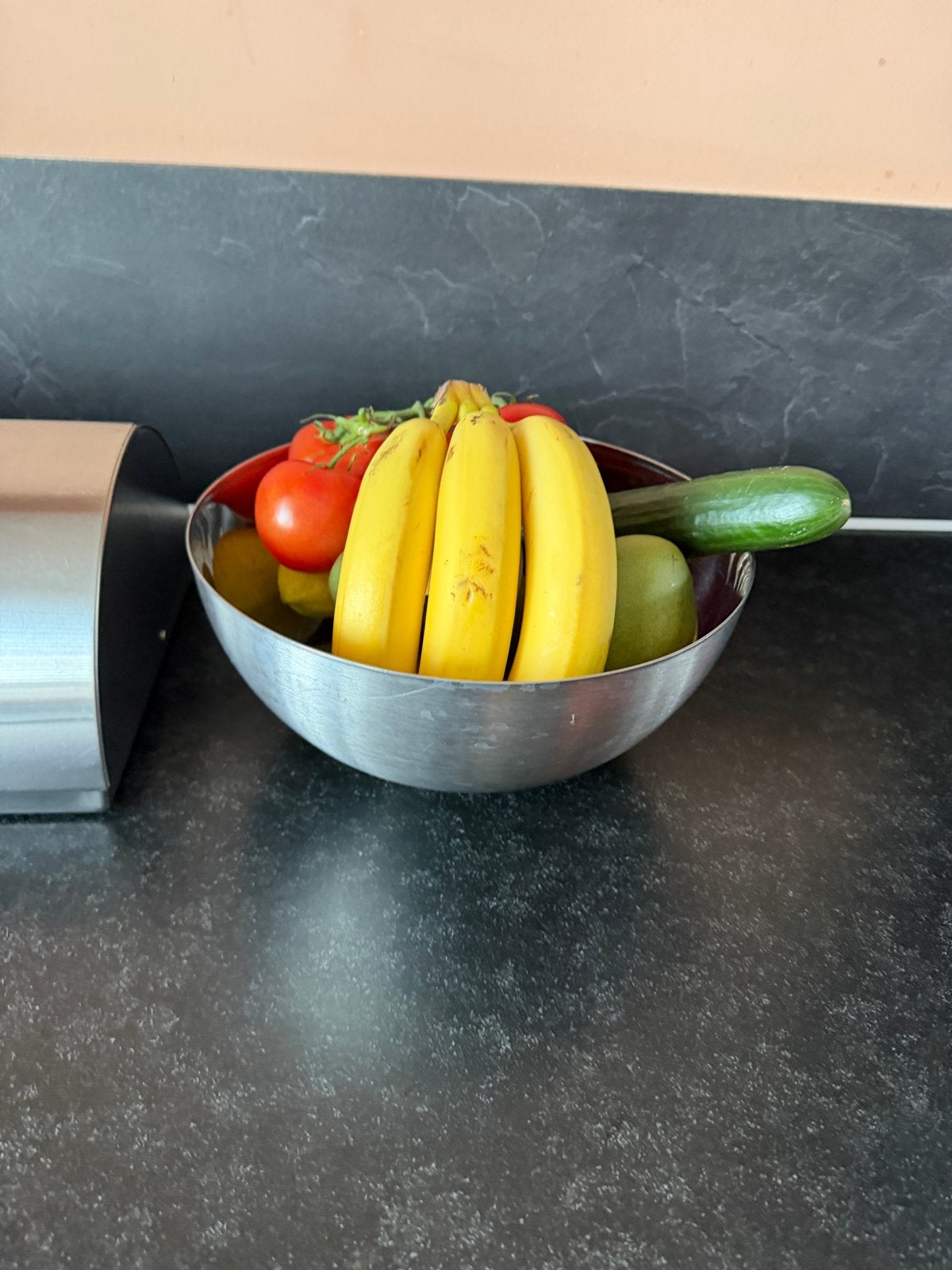 Ikea RVS Broodtrommel met fruitschaal, Zilver, Ophalen of Verzenden, Zo goed als nieuw, Metaal