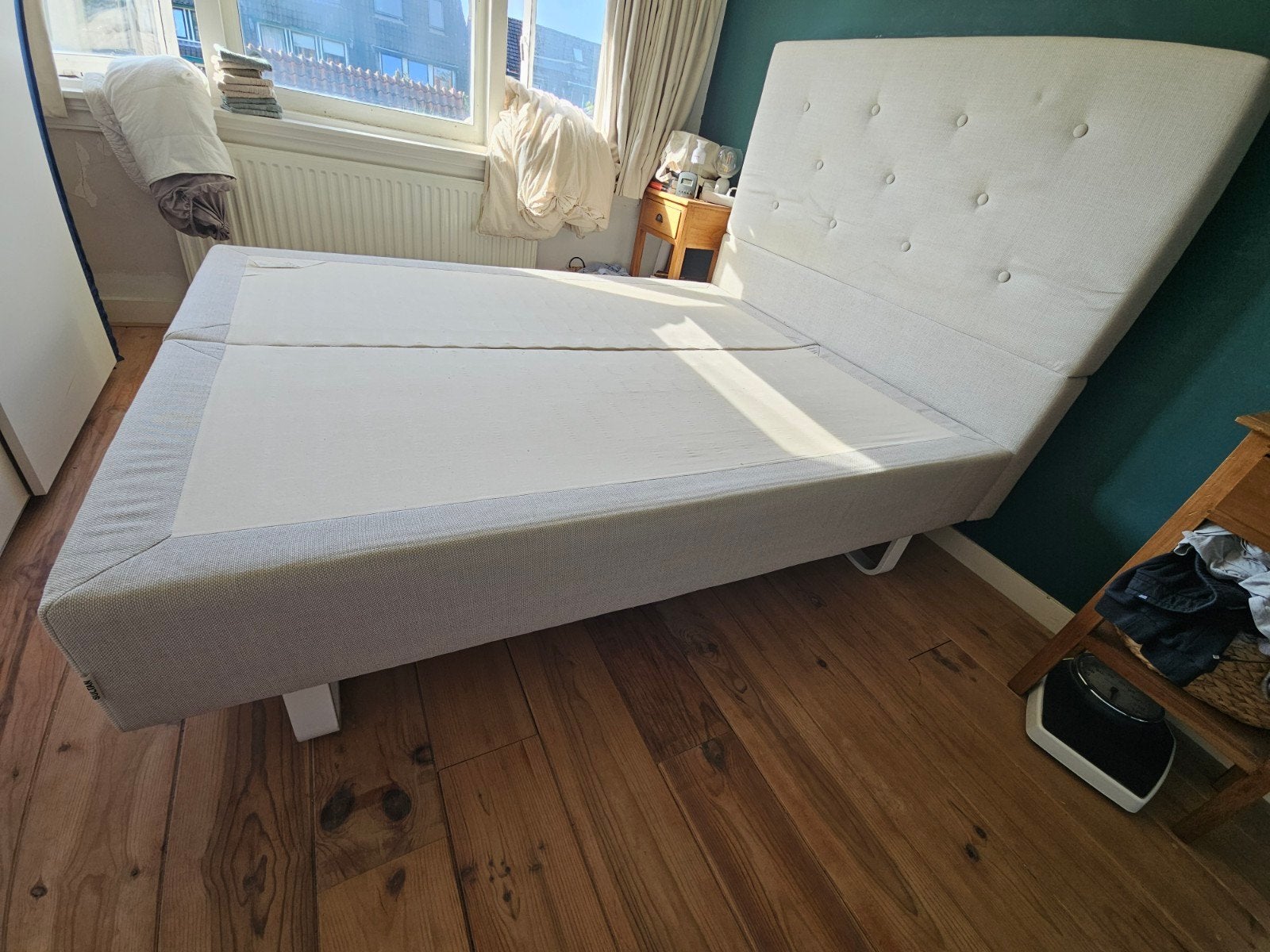 IKEA Boxspring met hoofdbord - ca. 5 jaar oud, Ophalen, Gebruikt, Tweepersoons, 200 cm