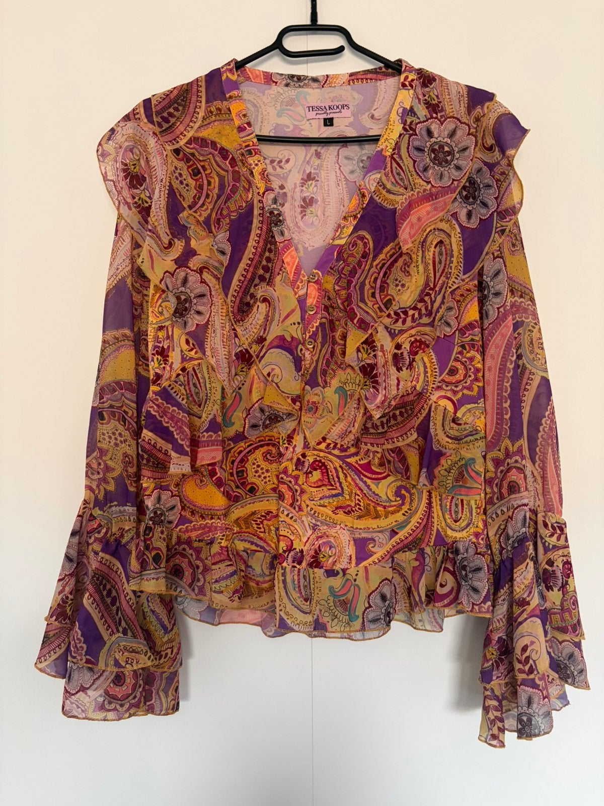 Prachtige Tessa Koops blouse mt L, Ophalen of Verzenden, Gedragen, Maat 42/44 (L), Overige kleuren