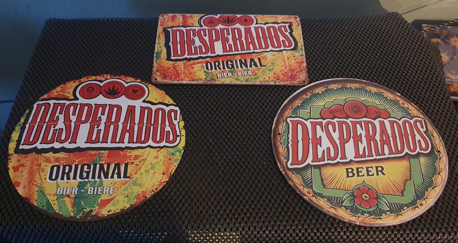 Desperados Wandborden - Rond (metaal) en Vierkant (hout), Verzamelen, Ophalen of Verzenden, Nieuw, Reclamebord, Plaat of Schild