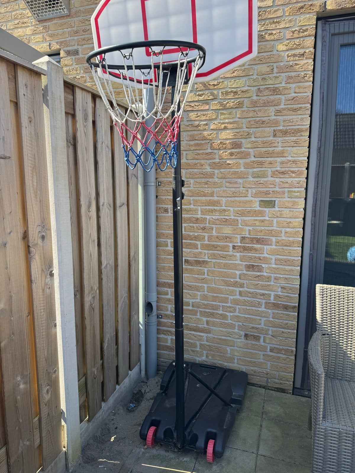 Verrijdbare basketbalring met bord en paal, Ophalen, Gebruikt, Ring, Bord of Paal