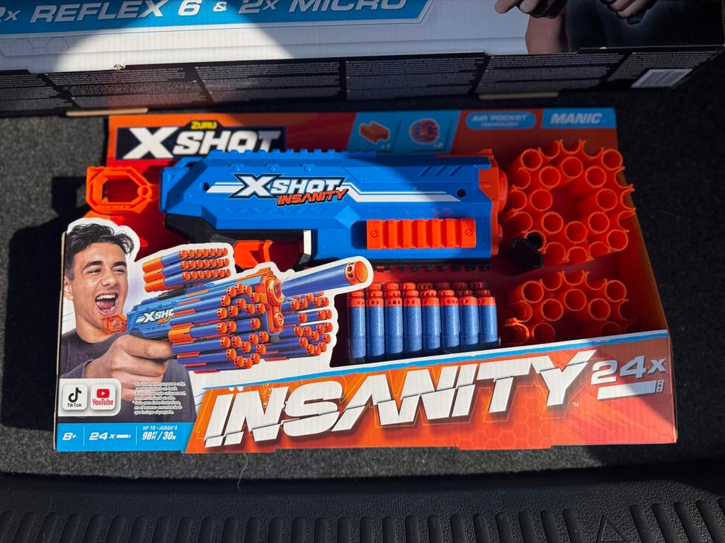 ZURU X-Shot Blaster Set: Reflex 6, Micro & Insanity Manic, Spelcomputers en Games, Games | Atari, Zo goed als nieuw, Overige modellen