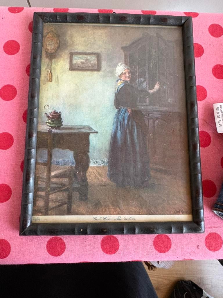 Carl Haver the Parlour schilderij lijst prent vrouw kamer, Antiek en Kunst, Ophalen of Verzenden