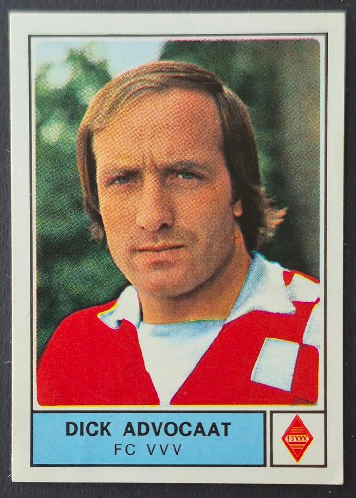 Panini sticker Dick Advocaat - VVV Venlo, 1977/1978, Verzamelen, Ophalen of Verzenden, Zo goed als nieuw, Overige binnenlandse clubs