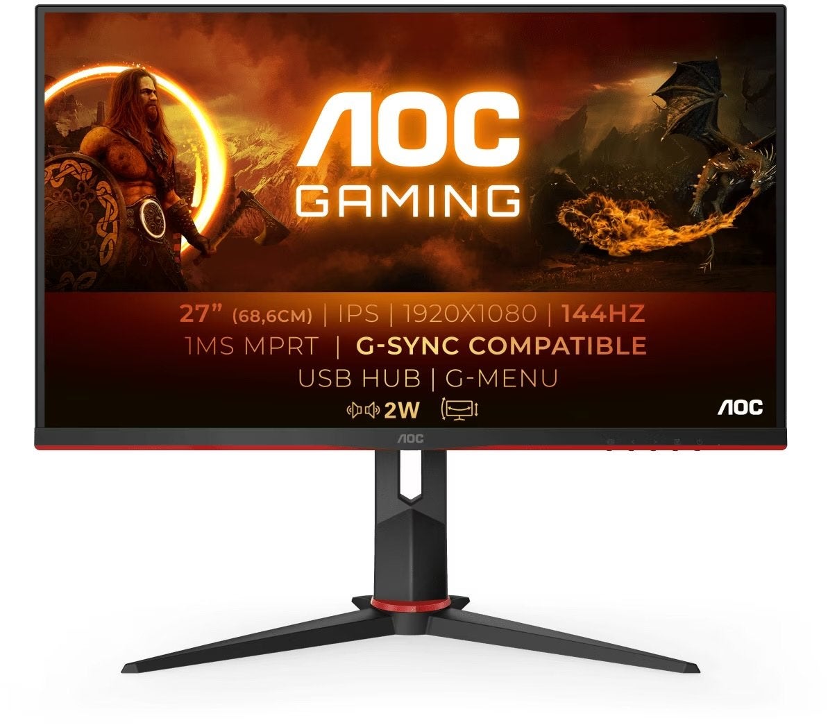 AOC 27G2U | 27” IPS Full HD 144Hz Gaming Monitor, Gaming, IPS, Info@novadisplays.nl, 101 t/m 150 Hz