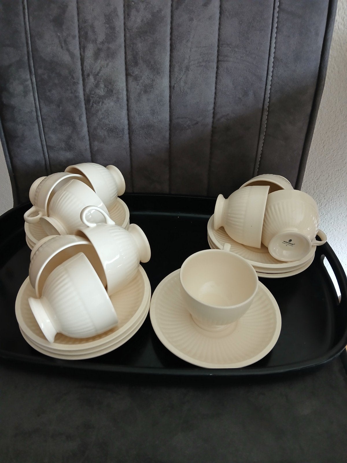 10 Wedgwood Edme kopjes en schotels, Ophalen, Klassiek, Zo goed als nieuw, Kop(pen) en/of Schotel(s)