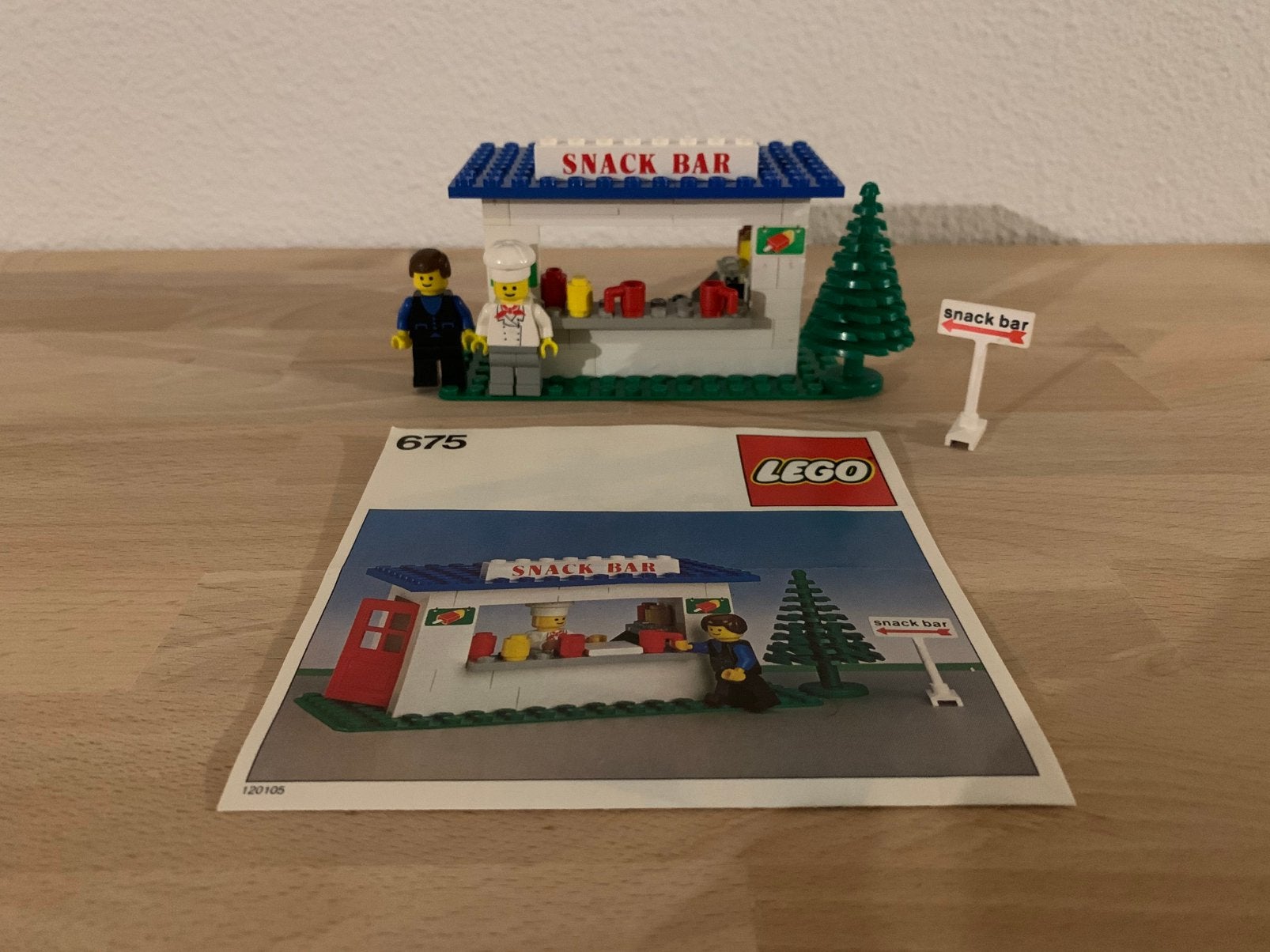 Lego classic vintage 675 snackbar met boekje, Ophalen of Verzenden, Gebruikt, Complete set, Lego