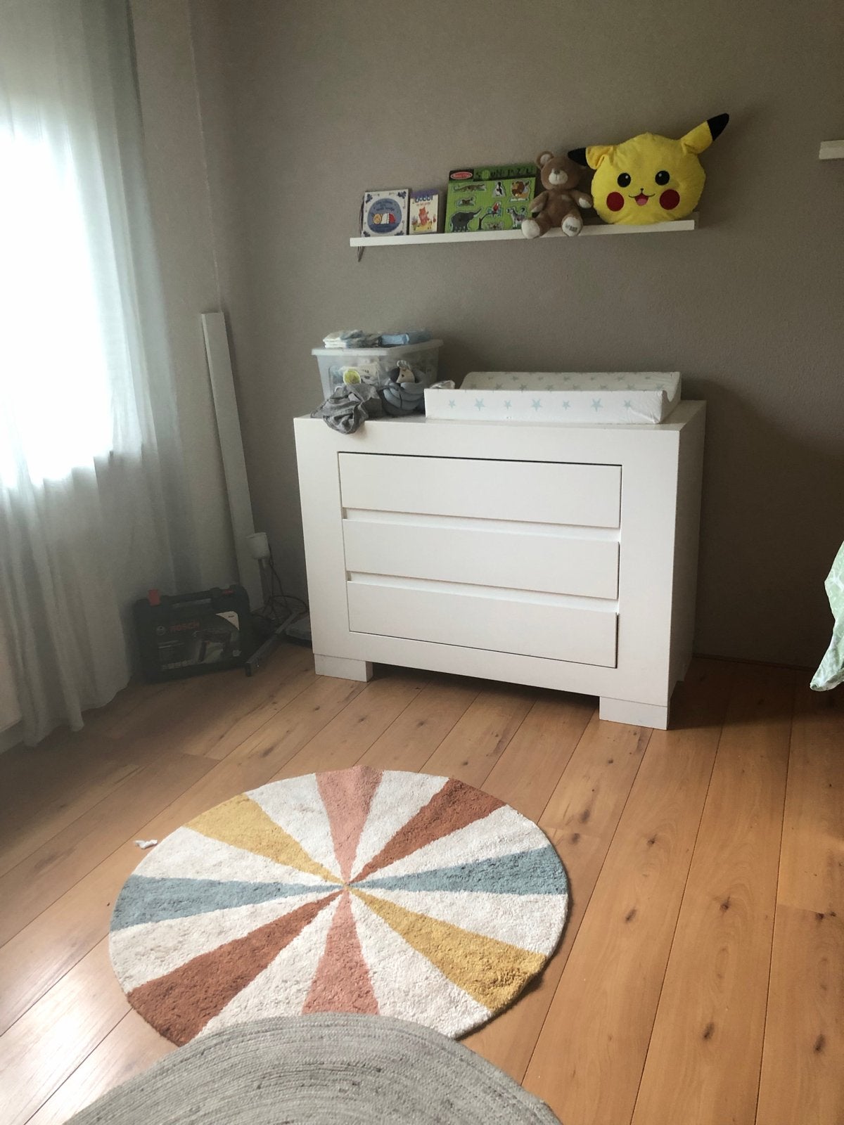 Witte Commode met 3 Lades, Ophalen, Gebruikt, 50 tot 70 cm, 75 tot 100 cm