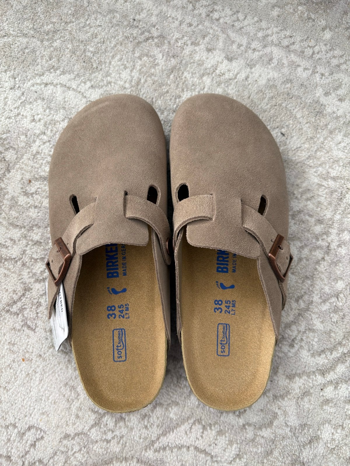 Birkenstock Boston Clogs Taupe Suède - Maat 38, Kleding | Dames, Verzenden, Nieuw, Overige kleuren, Instappers
