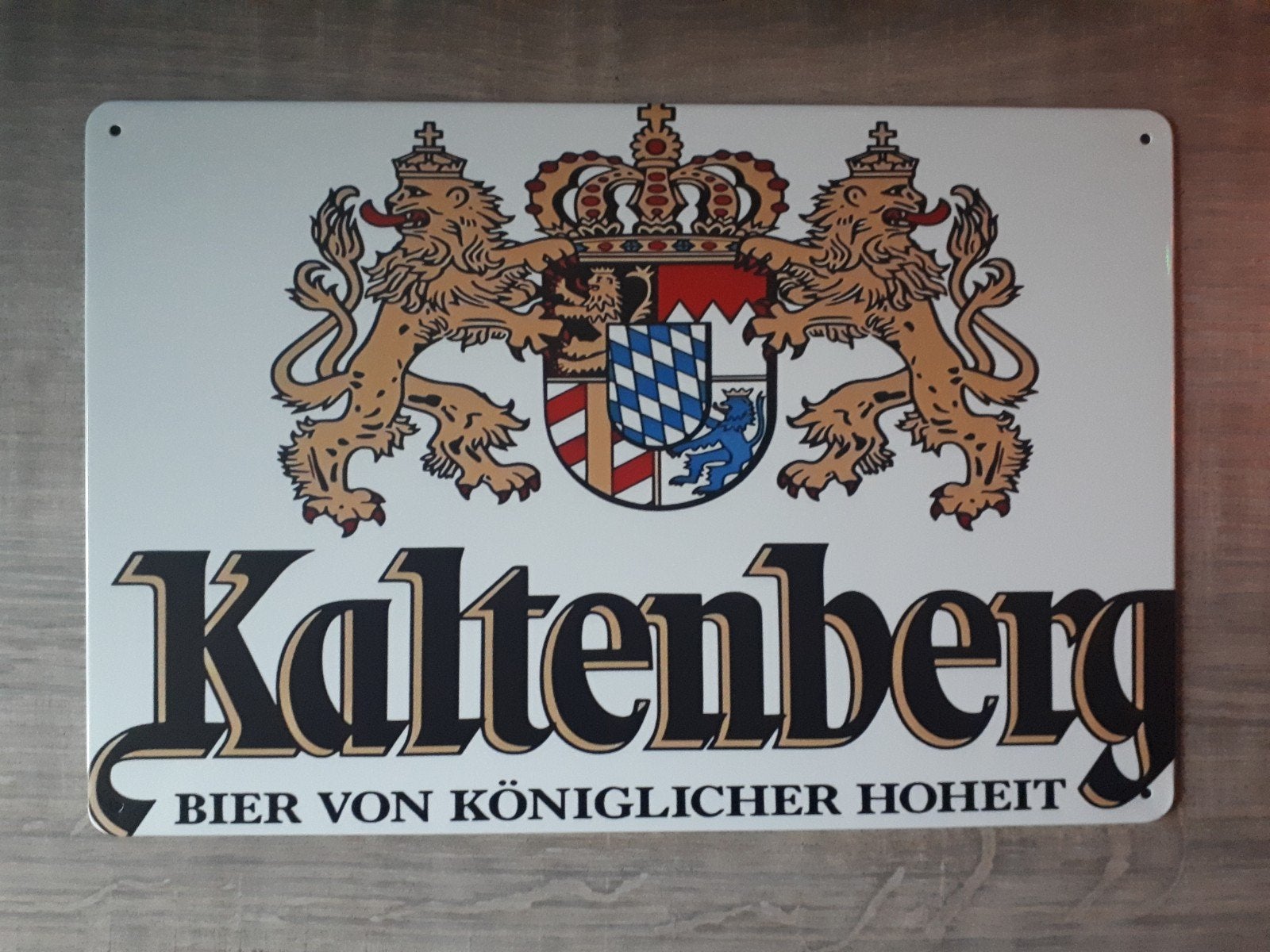 Kaltenberg Bier 20x30 cm Metalen Reclamebord, Ophalen of Verzenden, Nieuw, Reclamebord, Plaat of Schild, Overige merken