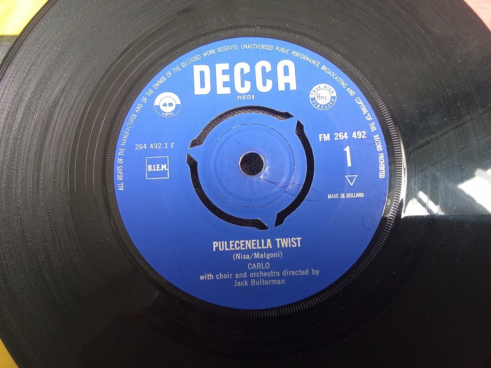 DECCA CARLO PULECENELLA TWIST TOPPER, Cd's en Dvd's, Vinyl | Nederlandstalig, Ophalen of Verzenden, Zo goed als nieuw, Overige formaten