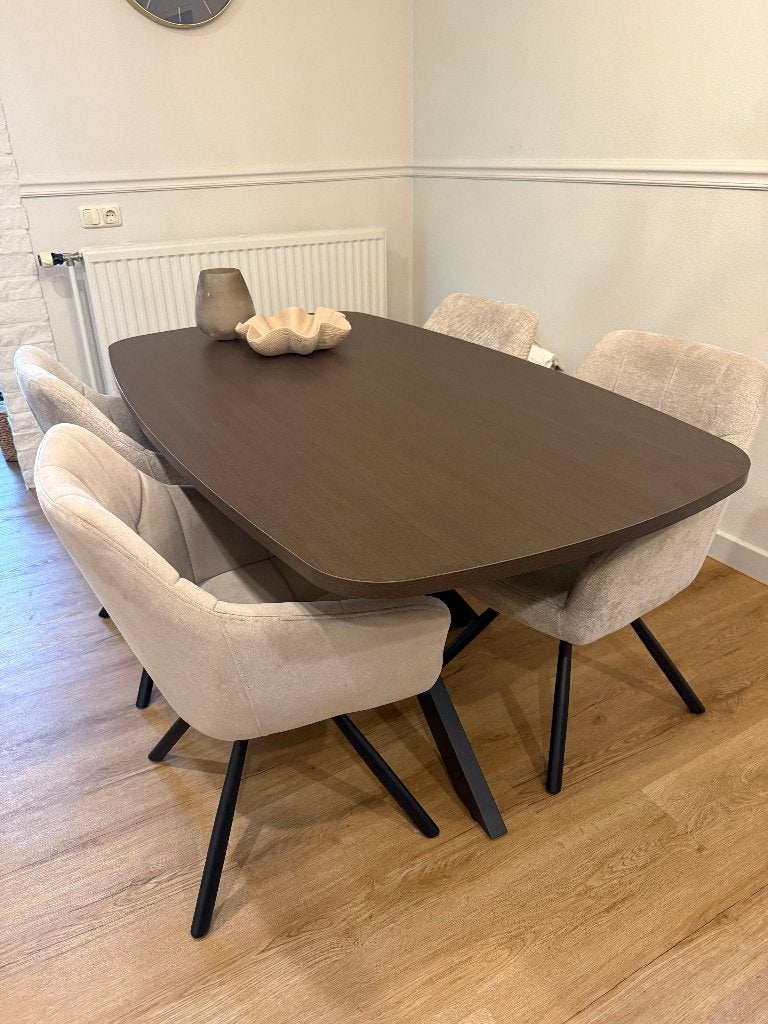 Deens ovale spinpoot eettafel lengte 1.60 of lengte  2.10, Ophalen, Nieuw, 50 tot 100 cm, Vijf personen of meer