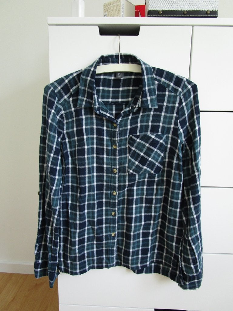 Geblokte blouse maat 36 - groen / blauw / wit, Ophalen of Verzenden, Zo goed als nieuw, Maat 36 (S), Meerkleurig