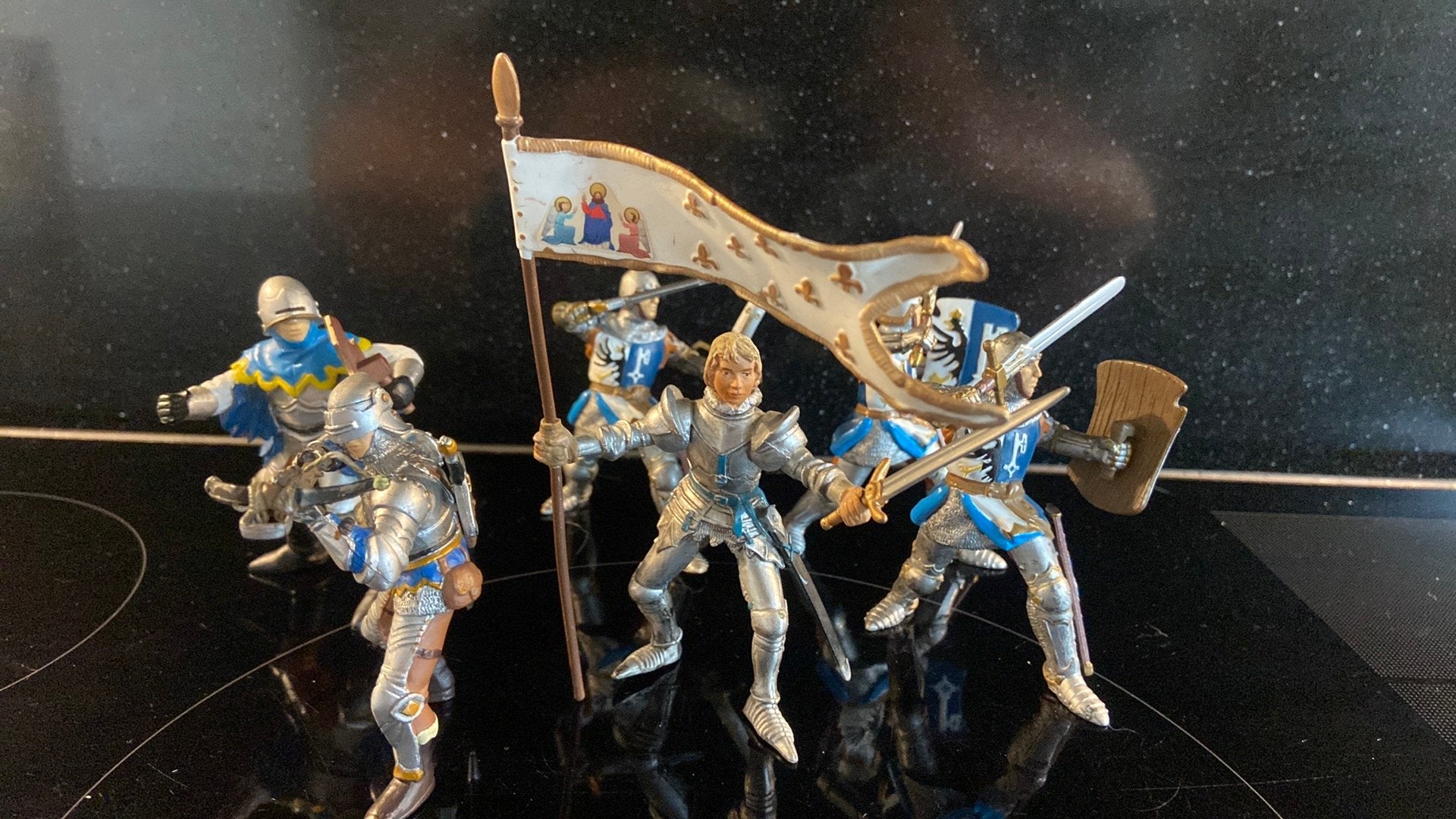 Koopje: Papo Jeanne D’arc met ridders 6 stuks 12€, Ophalen of Verzenden, Zo goed als nieuw