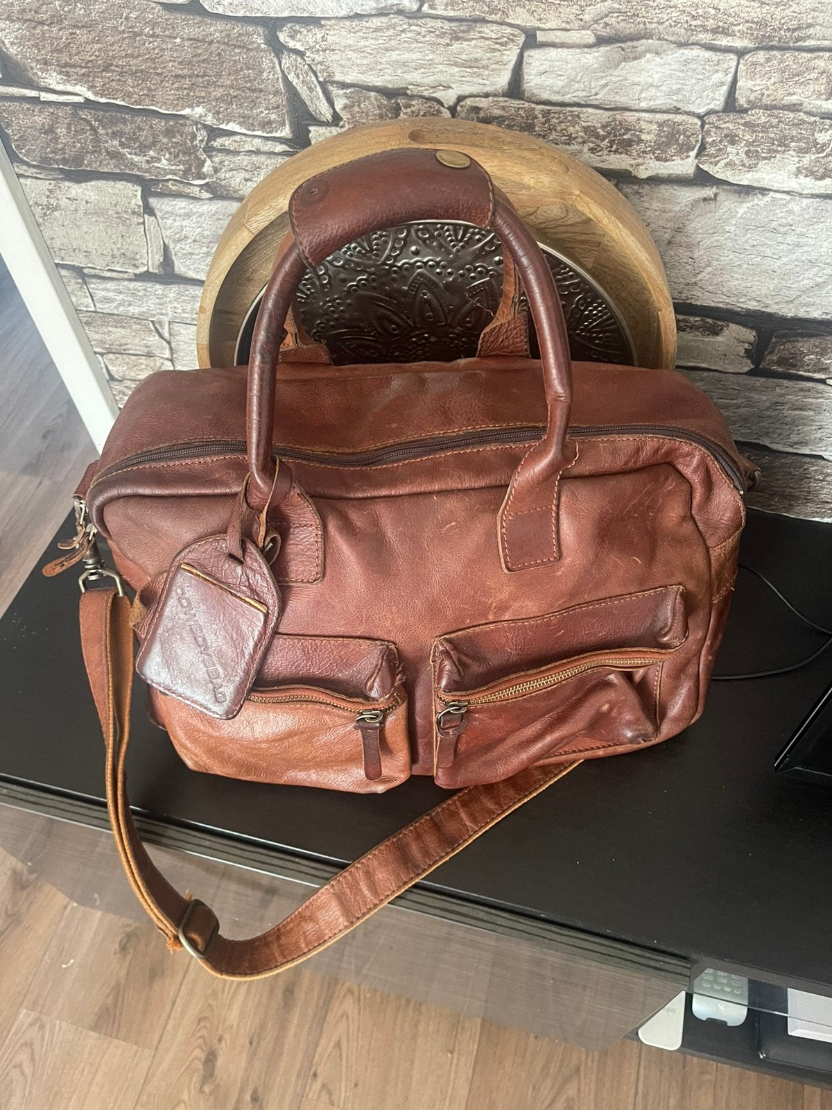 Mooie en stevige leren tas van Cowboysbag, model 'The Bag'., 40 tot 60 cm, Bruin, Minder dan 35 cm, Ophalen of Verzenden